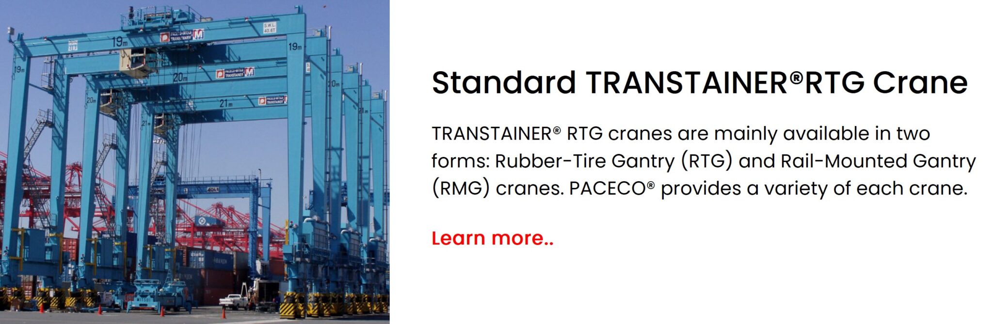 H2-ZE RTG Crane – PACECO CORP.